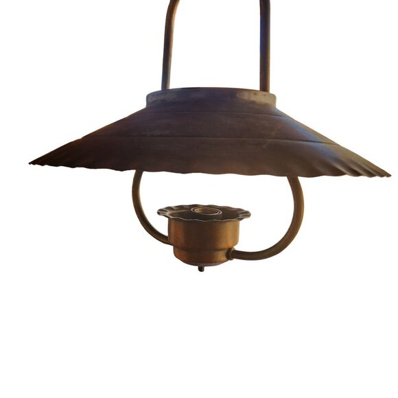 Vintage Copper Hanging Pendant Light Fixture Underwriters Laboratories - Picture 8 of 9